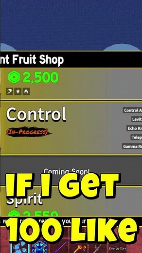 CONTROL REWORK COMING SOON .GET READY! #roblox #bloxfruits #gaming #dragonfruit #robloxshorts