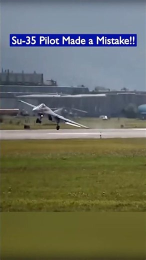 Russian Su-35 Nearly Crashes After Wingtip Hits Runway