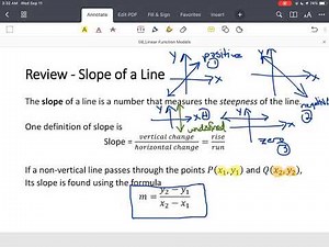Linear Functions Review - Slope