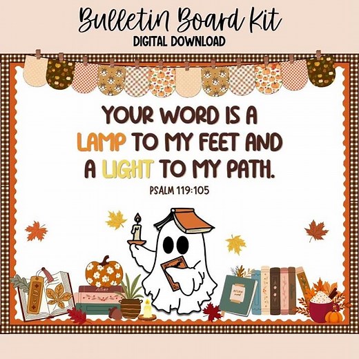 Fall Bulletin Board Kit: Cozy Reading Nook Decor!