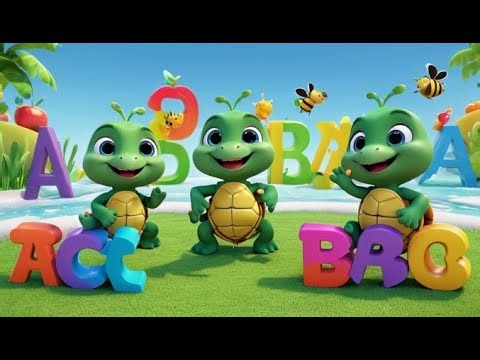 Three Baby Turtles Say A B C | Alphabet Song for Kids | Learn ABCs with Cute Turtles