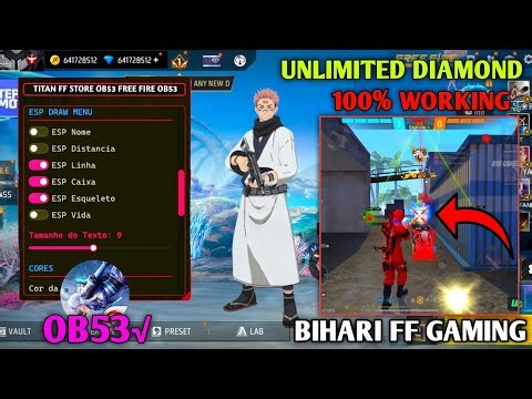 OB53 FREE FIRE MOD MENU 🔥 UNLIMITED DIAMOND HACK 🔥 FF MOD MENU APK 2026