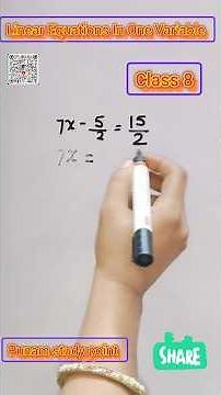 Linear Equations in One Variable | Class 8 Maths NCERT #Shorts #punamstudypoint