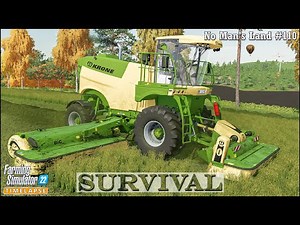 Survival in No Man's Land Ep.110🔹Removing Potatoes Foliage. Mowing & Making Grass Round Bales🔹FS 22