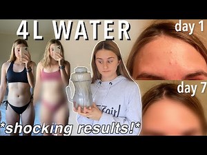 i drank 4L of WATER every day for a WEEK... this is what happened *before & after results