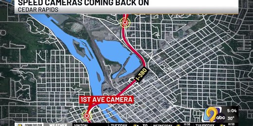 Iowa DOT approves 2 speed cameras in Cedar Rapids