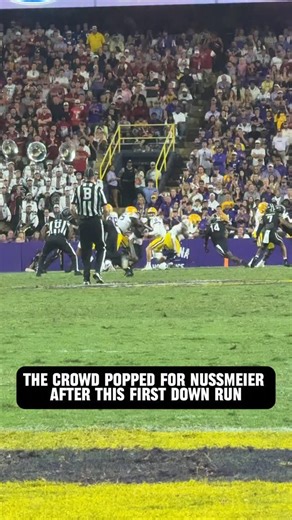 Nussmeier had the #LSU crowd going with the SCRAMBLE 😂 | Jacob Verdin