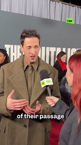 Adrien Brody speaks at the premiere of The Brutalist