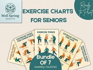 7 Senior Exercise Charts Printable – Gentle Seated & Standing Stretches for Seniors Elderly Fitness Chair Yoga Easy Workout Instant Download - Etsy Canada