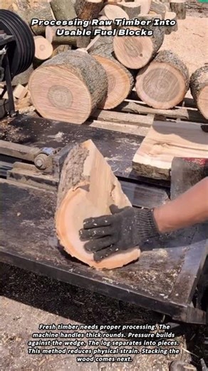 Processing Raw Timber Into Usable Fuel Blocks