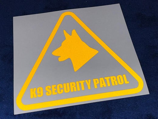K9 Security Patrol TRIANGLE Die Cut Reflective Dog Handler Car Van Stickers - Etsy