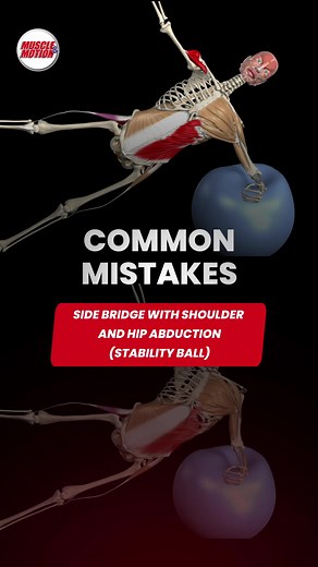 Common Mistake Alert: Side Bridge with Shoulder & Hip Abduction 🚨 The side bridge with shoulder and hip abduction on stability ball is a fantastic exercise for targeting your core, specifically the obliques and quadratus lumborum. But watch out for this common form mistake. 🚫 Spine side flexion – This often happens when the core isn't engaged properly, shifting the load to passive structures in your back. Remember, a strong core is built with patience and precision, not shortcuts! 🏗️💪 Are yo