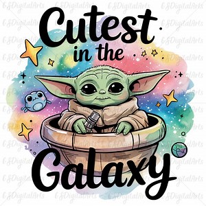 Baby Yoda PNG, Star Wars Grogu Clipart, Disney Cutest in the Galaxy Png, Adorable Alien Galaxy Theme, Sublimation File for Disney Fans, Yoda - Etsy