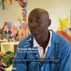 4.4M views · 96K reactions | Ocean Sole is an organization that upcycles Kenya's flip-flop pollution into inspiring works of art! Their goal is to promote conservation and employment in high-impact communities. That's a mission we can get behind. Learn all about their work right here!  | Tastemade Travel | Facebook