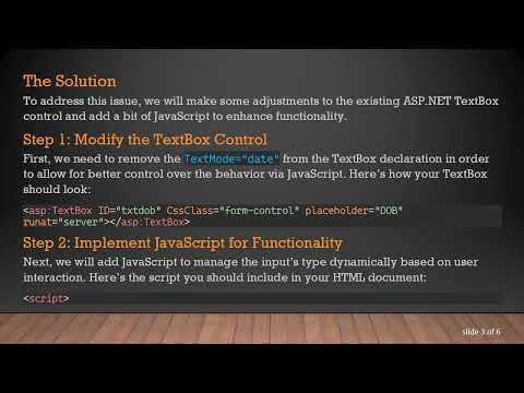 How to Implement a Date Input Field in ASP.NET