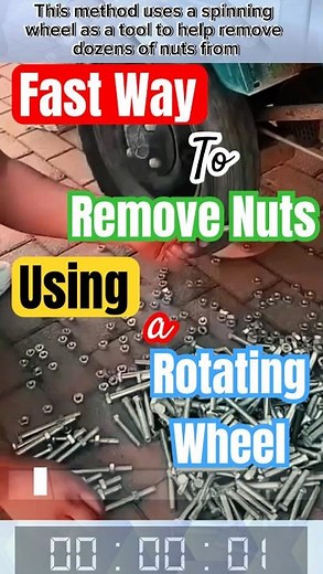 Fast Way to Remove Nuts from Long Bolts Using a Rotating Wheel