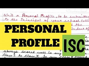 HOW to WRITE a PERSONAL PROFILE| ISC | PAPER 1 | RULES | SOLVED EXAMPLE
