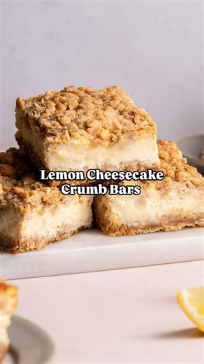 Lemon cheesecake crumb bars that taste sweet, creamy, and refreshing