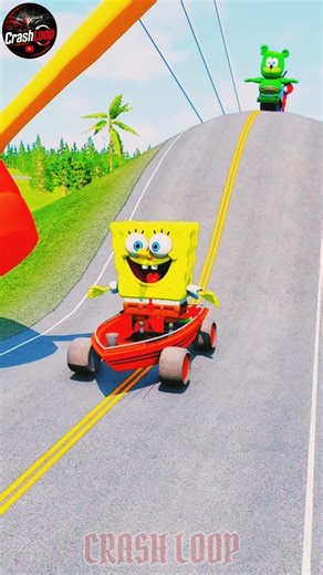 Funny Cartoon Cars VS Giant Hammer #beamngdrive #anime #shorts