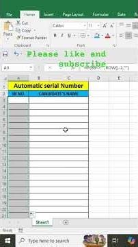 how to fill serial number automatic #computer #excel #msword