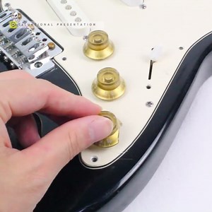 4PCS Black Red Dot Gem Metal Guitar Potentiometer Knobs Control Knurled Knob Volume Audio