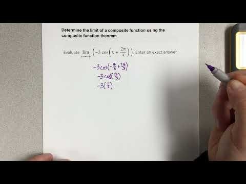 Determine the limit of a composite function using the composite function theorem