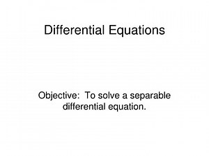 Differential Equations - SlideServe