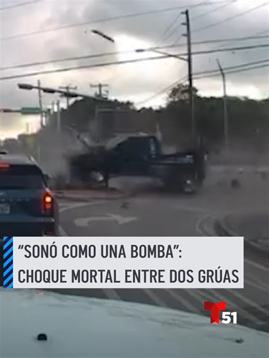 Impactante choque de grúas en Miami-Dade