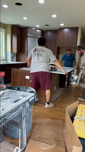 Custom Granite Island Installation | Jericho Home Improvements