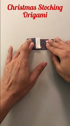 How to Make Christmas Stocking - Super Easy Origami Paper Craft #short #DIYChristmas #OrigamiCrafts