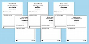 Read, Trace, Write, and Draw Animals that live in the Ocean