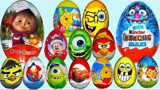 80 Surprise eggs Mickey Mouse Маша и Медведь Kinder Surprise Winnie The Pooh Donald Duck Minions