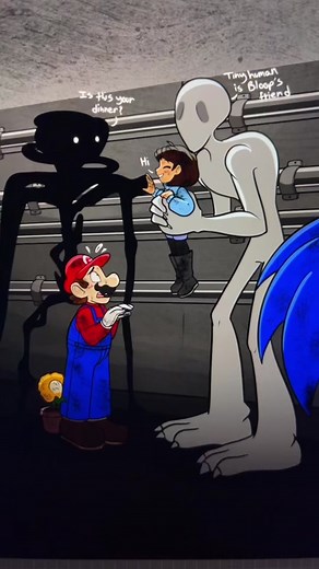 Meanwhile in Level Fun #Game6Crossover #thebackrooms #scratchers #mario #frisk #flowey #undertale #meme #levelfun #partygoers #bendy #sonic #cuphead #howler #circusbaby #fnaf