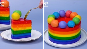 Colorful Rainbow Jelly Cake