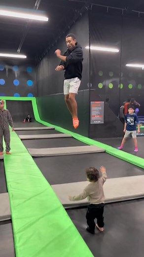 9.3M views · 166K reactions | A little bit of family time! #reels #family #funny #goodvibes #jump #dad | Roland Pollard | Facebook