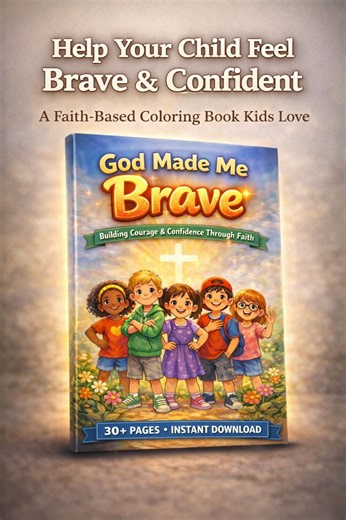 God Made Me Brave Coloring Book | Christian Kids Activity, Confidence & Courage (digital Download) - Etsy