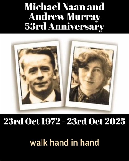 53 years ago today Michael Naan and Andrew Murray were brutally killed while carrying out farm work on Naan's farm outside Newtownbutler. On the evening of the 23rd October 1972 they were killed by members of the 1st Battalion, Argyll and Sutherland Highlanders. These two young men had they lives took from them because of Britain's interference in our country. They are forever remembered in Fermanagh. | Fermanagh Sinn Féin