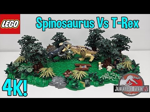 LEGO T-REX VS SPINOSAURUS from JURASSIC PARK III! | in 4K! | #lego #jurassicpark