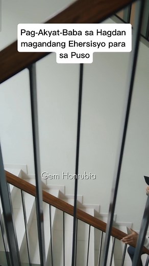 1.8K views · 53 reactions | Isang simpleng cardio workout ay ang pag-akyat-baba sa hagdan. Mas nakakapagod ito kaysa sa paglalakad at malaki ang benepisyong ibinibigay sa leg muscles at sa puso. Pwede itong gawin sa bahay, opisina, o sa mall. Imbis na gumamit ng escalator o elevator, pumanhik sa hagdanan para makakuha ka ng cardiovascular fitness bago ka pa man mag-ehersisyo nang pormal. #CardiovascularHealth #cardiovascularfitness #hagdanchallenge | Gem Honrubia | Facebook