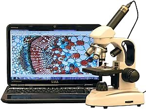 40X-1000X Cordless LED Compound Microscope + 3MP USB Camera
