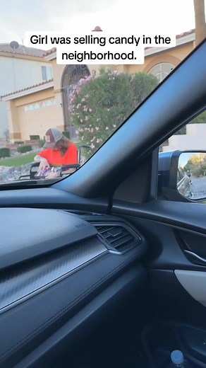 He gave her so much more than she asked for Girl was selling candy in the neighborhood. A man drives passed her and blesses her for the fundraiser she's working for!🥰 #fyp #couple #couplecomedy