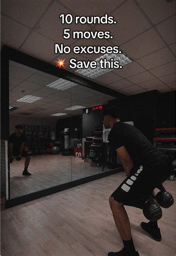 10 rounds. 5 kettlebell moves. AMRAP. No rush. No ego. Just work. Follow for real training. #kettlebell #amrap #kettlebellworkout #gymtok #fyp