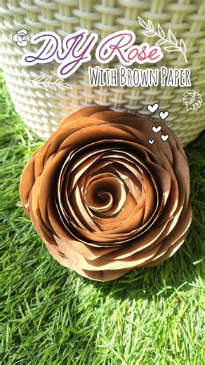 🌹DIY Rose with Brown Paper| DIY Flower with shopping bag #shorts #diywithpaper #bestoutofwaste #diy