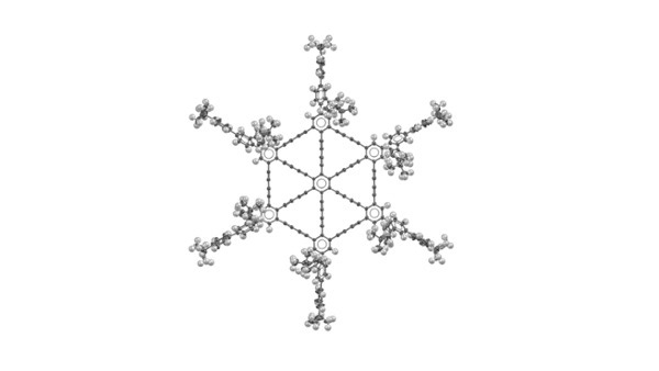 The snowflake shape of ❄️CSD entry WIBGEX❄️, a nanographidyne reported earlier this year in the Journal of the American Chemical Society (https://ccdc-info.com/3uKOO2j), reminds us of the start of the winter season here in Cambridge, UK.☃️ The large peripheral groups were key to preventing intermolecular alkyne coupling, disfavouring oligomerization and polymerization during synthesis. 🔗https://ccdc-info.com/3R5m385 #FeaturedStructureFriday #Crystallography | Cambridge Crystallographic Data Cen