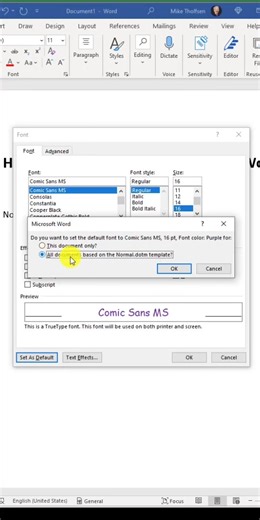 18K views · 131 reactions | Change default font & size in  #wordtips #techtips #officetips #word #edutok #MicrosoftWord #teache_431 | Mike Tholfsem | Facebook