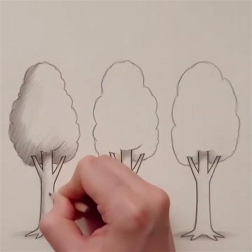 Fast Tree Sketching for Beginners ✏️ #drawing