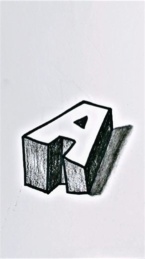 How to draw 3D letter #drawing #3ddrawing #shorts