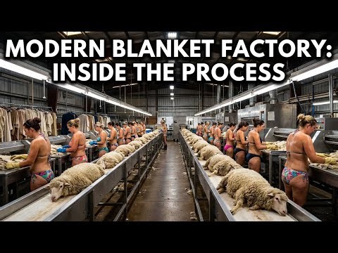 Inside a Modern Wool Factory | From Sheep Wool to Finished Blankets (Full Process)