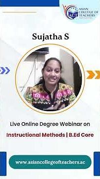 Degree Webinar on Instructional Methods | B.Ed Core #education