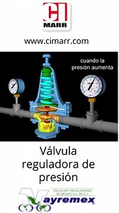 Válvula reguladora de presión. Este video muestra el funcionamiento de un regulador de presión de aire. Los cuales hacen que la presión en el sistema se mantenga constante, no importa si la presión baja o sube. Podemos regularla según la necesidad. De venta en www.cimarr.com #cimarr #comercializadoraindustrialmarr #vayremex #válvulas | Cimarr